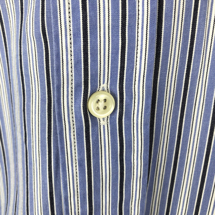 Ralph Lauren BLAKE long sleeve button down striped shirt, men's size M cotton blue type Vintage Second Hand