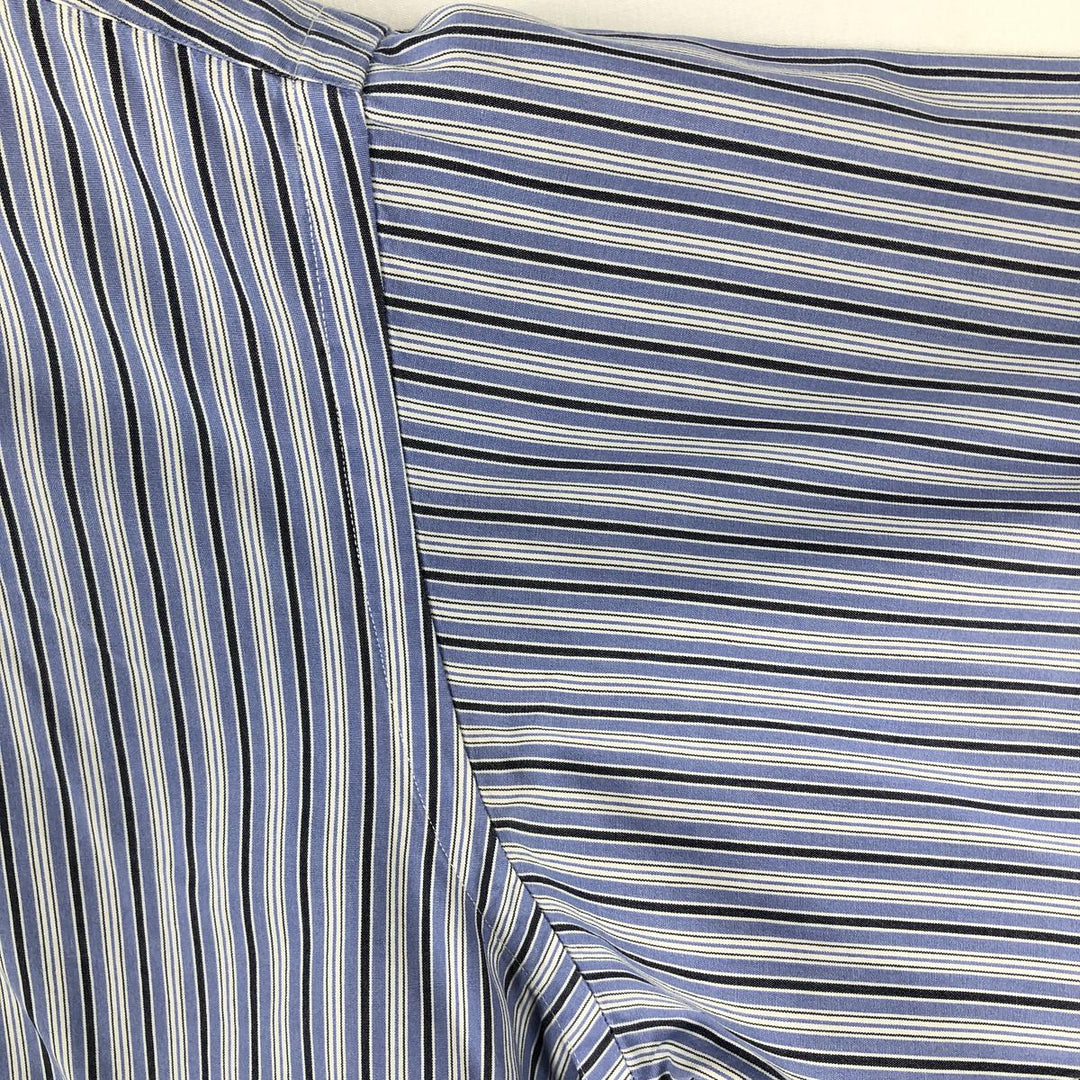 Ralph Lauren BLAKE long sleeve button down striped shirt, men's size M cotton blue type Vintage Second Hand
