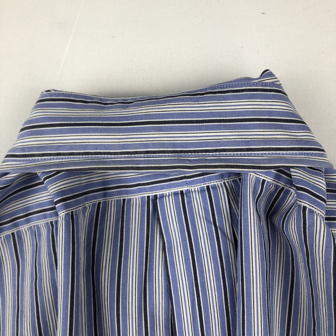 Ralph Lauren BLAKE long sleeve button down striped shirt, men's size M cotton blue type Vintage Second Hand