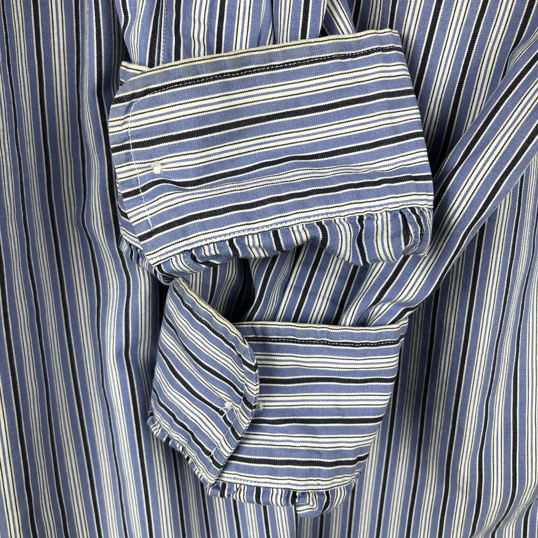 Ralph Lauren BLAKE long sleeve button down striped shirt, men's size M cotton blue type Vintage Second Hand