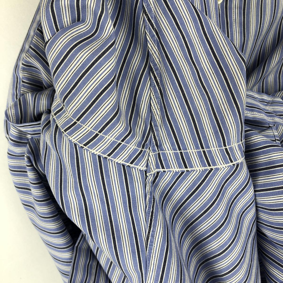 Ralph Lauren BLAKE long sleeve button down striped shirt, men's size M cotton blue type Vintage Second Hand