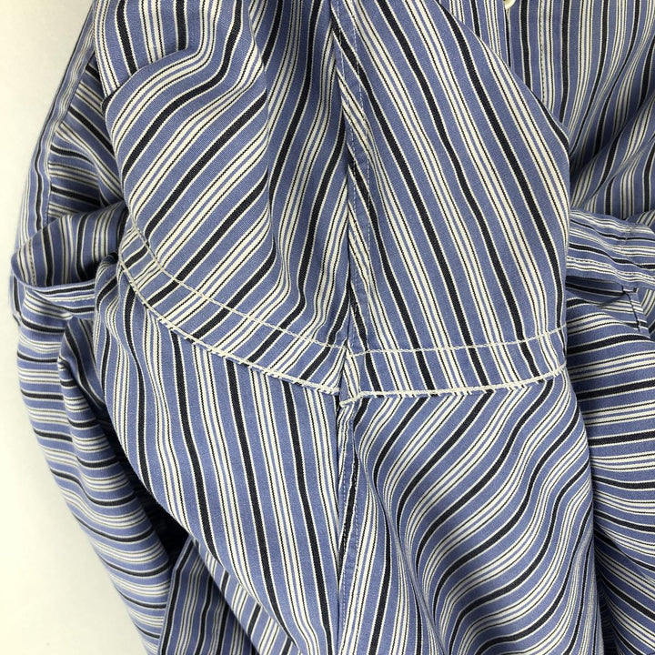 Ralph Lauren BLAKE long sleeve button down striped shirt, men's size M cotton blue type Vintage Second Hand