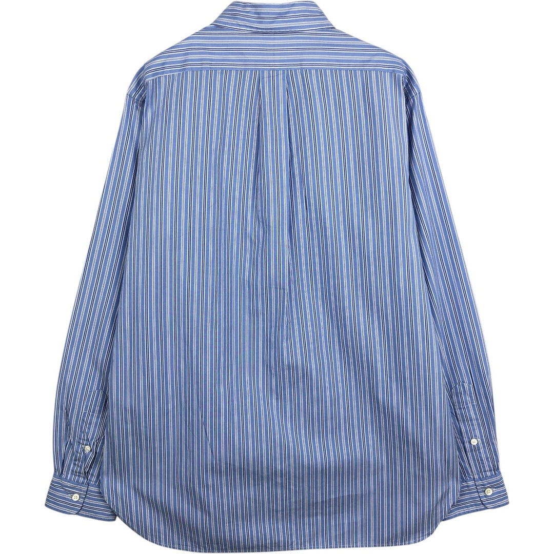 Ralph Lauren Classic Fit Long Sleeve Button Down Striped Shirt, Men's Size L cotton blue type Vintage Second Hand