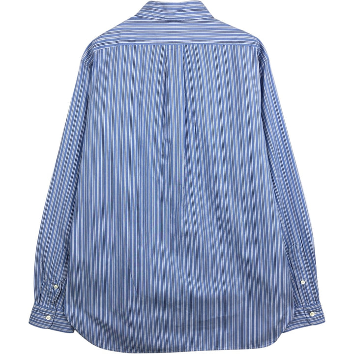 Ralph Lauren Classic Fit Long Sleeve Button Down Striped Shirt, Men's Size L cotton blue type Vintage Second Hand