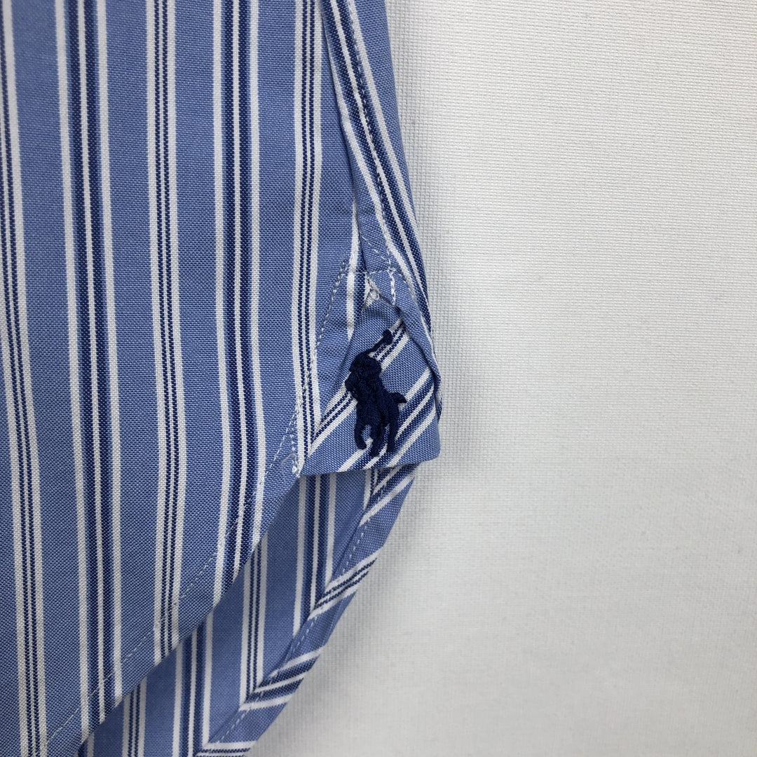 Ralph Lauren Classic Fit Long Sleeve Button Down Striped Shirt, Men's Size L cotton blue type Vintage Second Hand