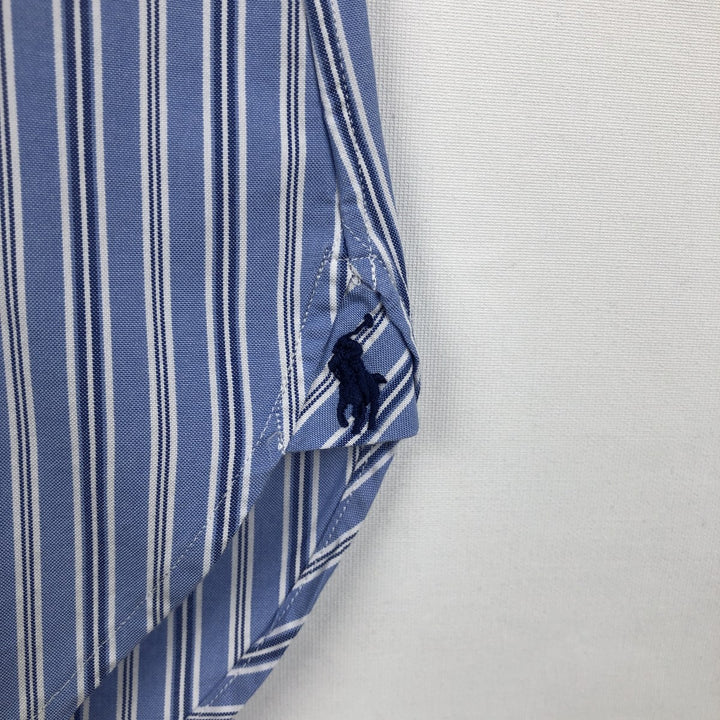 Ralph Lauren Classic Fit Long Sleeve Button Down Striped Shirt, Men's Size L cotton blue type Vintage Second Hand