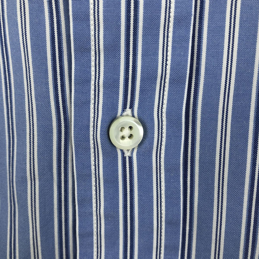 Ralph Lauren Classic Fit Long Sleeve Button Down Striped Shirt, Men's Size L cotton blue type Vintage Second Hand