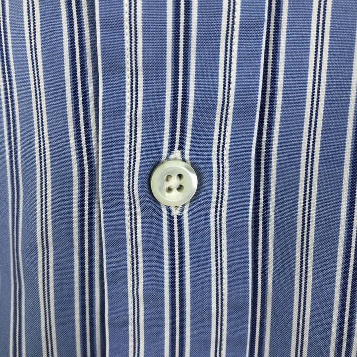 Ralph Lauren Classic Fit Long Sleeve Button Down Striped Shirt, Men's Size L cotton blue type Vintage Second Hand