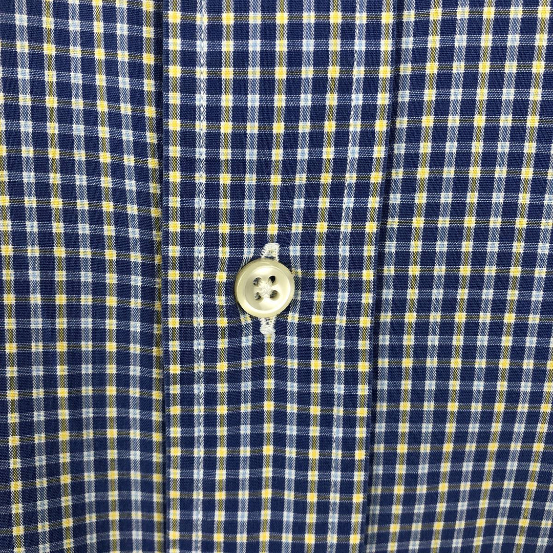 Ralph Lauren YARMOUTH Long Sleeve Button-Down Check Shirt, Men's Size L cotton blue type Vintage Second Hand