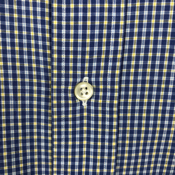 Ralph Lauren YARMOUTH Long Sleeve Button-Down Check Shirt, Men's Size L cotton blue type Vintage Second Hand
