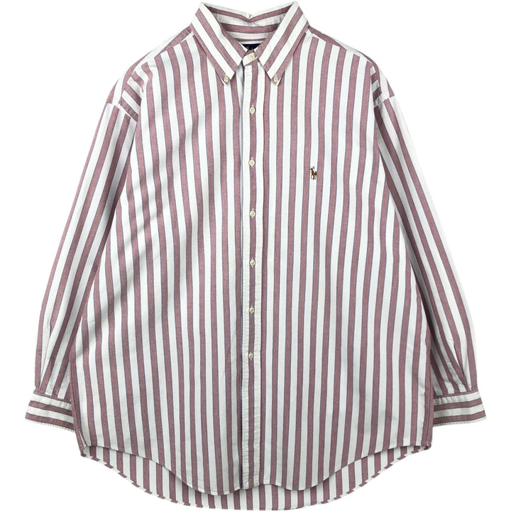 Ralph Lauren YARMOUTH Multi-stripe Long Sleeve Button-down Striped Shirt Men's XL cotton white type Vintage Second Hand