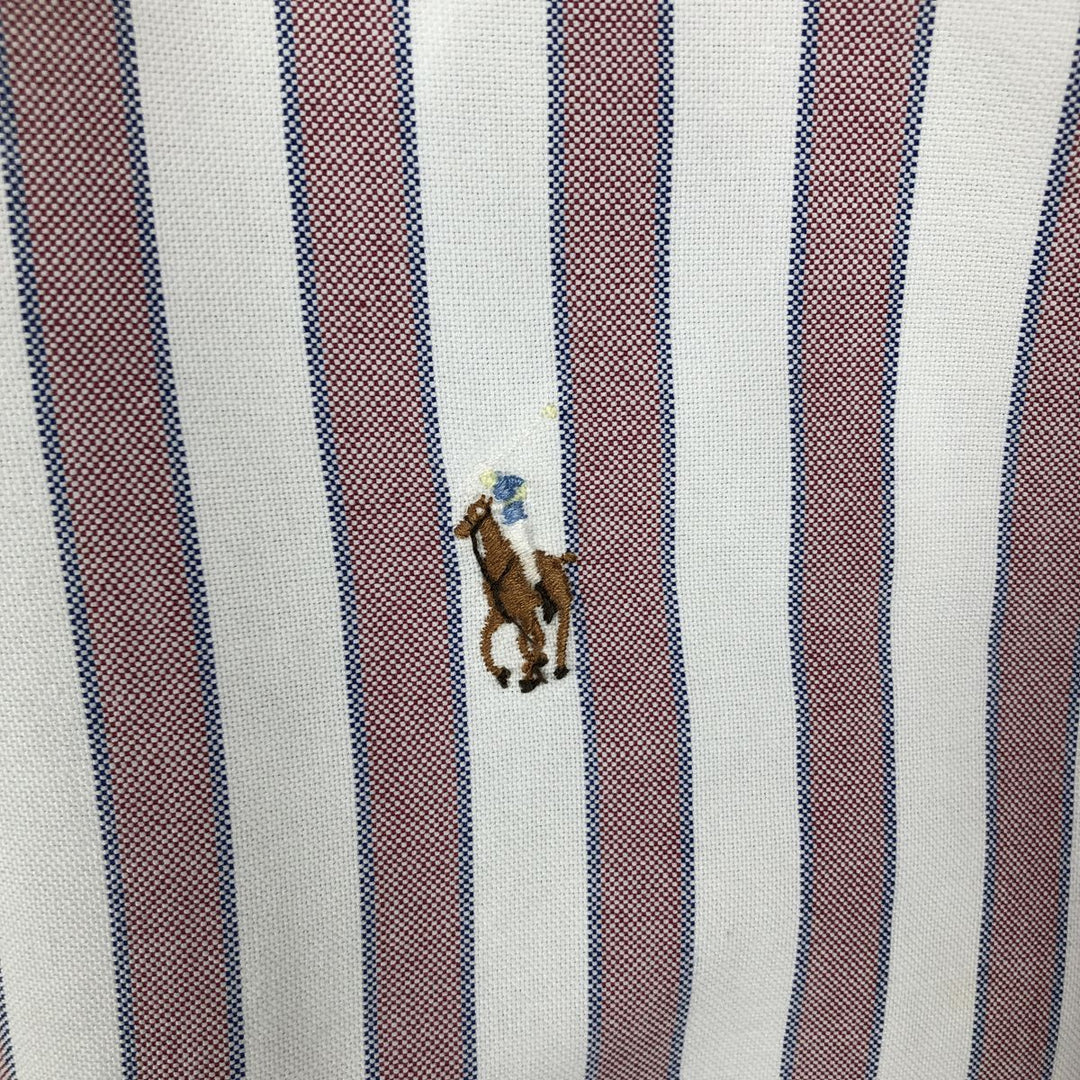 Ralph Lauren YARMOUTH Multi-stripe Long Sleeve Button-down Striped Shirt Men's XL cotton white type Vintage Second Hand