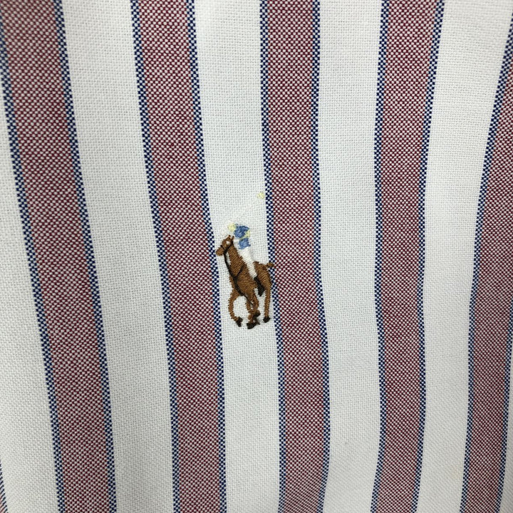 Ralph Lauren YARMOUTH Multi-stripe Long Sleeve Button-down Striped Shirt Men's XL cotton white type Vintage Second Hand