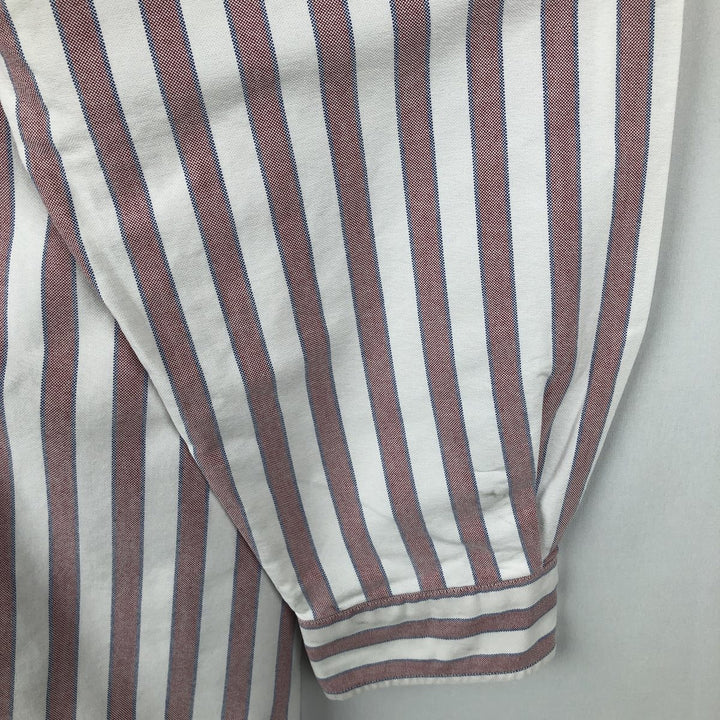 Ralph Lauren YARMOUTH Multi-stripe Long Sleeve Button-down Striped Shirt Men's XL cotton white type Vintage Second Hand