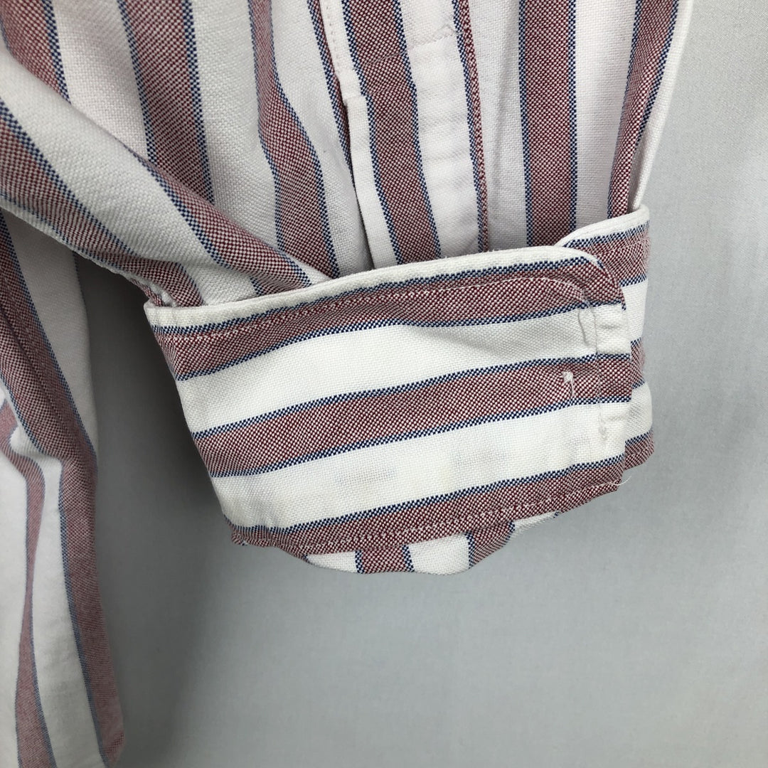 Ralph Lauren YARMOUTH Multi-stripe Long Sleeve Button-down Striped Shirt Men's XL cotton white type Vintage Second Hand