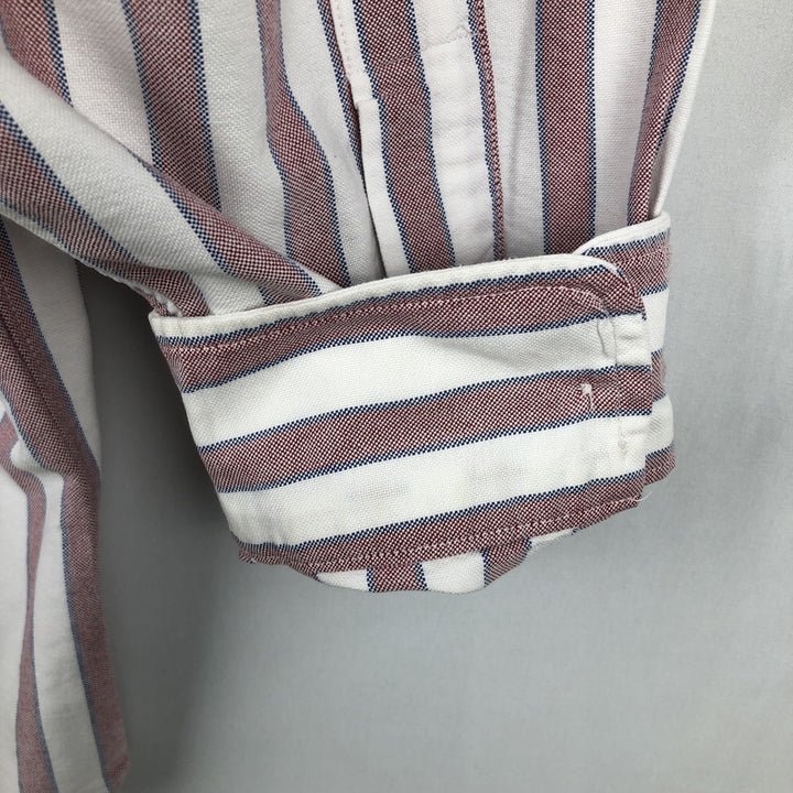 Ralph Lauren YARMOUTH Multi-stripe Long Sleeve Button-down Striped Shirt Men's XL cotton white type Vintage Second Hand