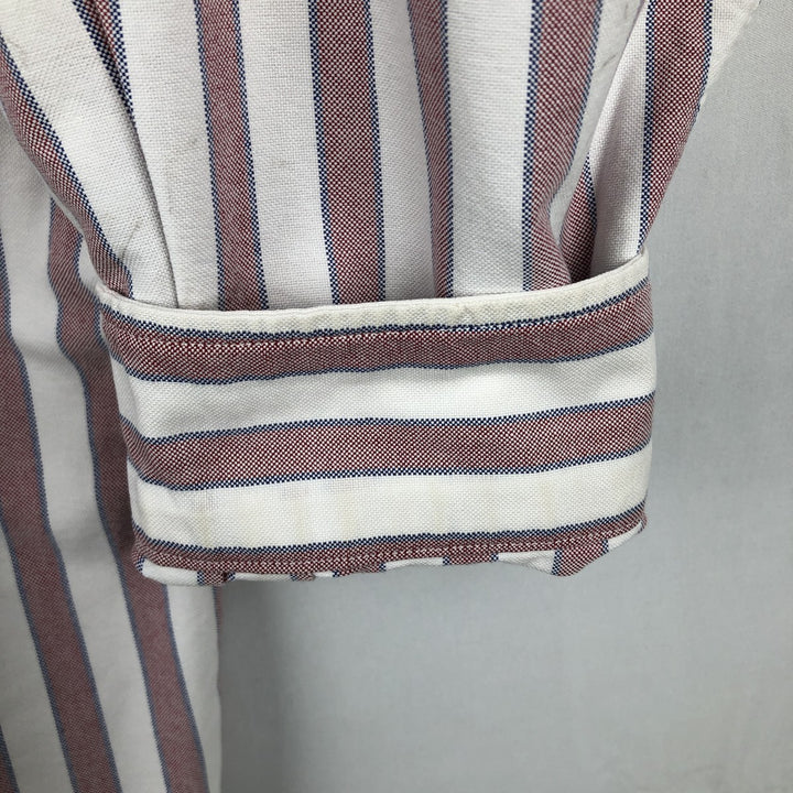 Ralph Lauren YARMOUTH Multi-stripe Long Sleeve Button-down Striped Shirt Men's XL cotton white type Vintage Second Hand