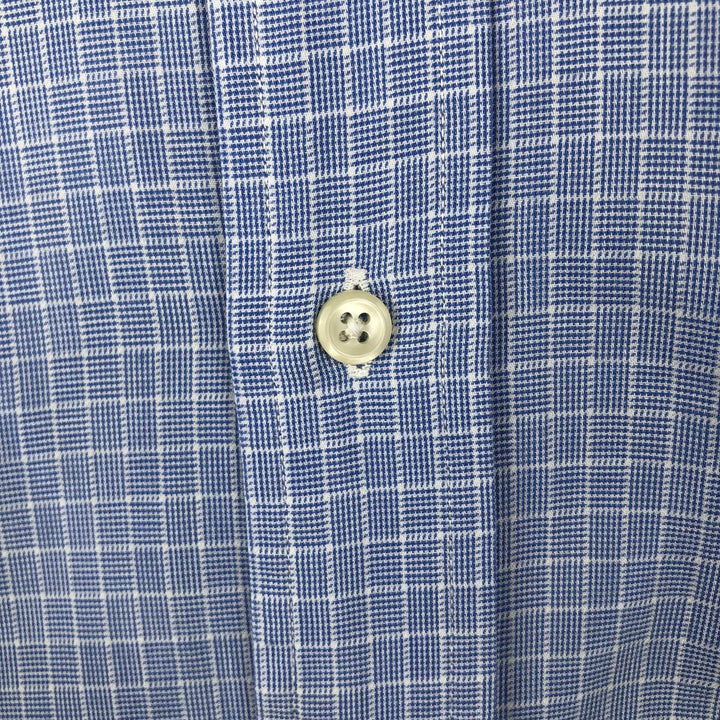 Ralph Lauren POLO by Ralph Lauren ANDREW long sleeve cotton check shirt, men's size L cotton Blue type light blue Vintage Second Hand