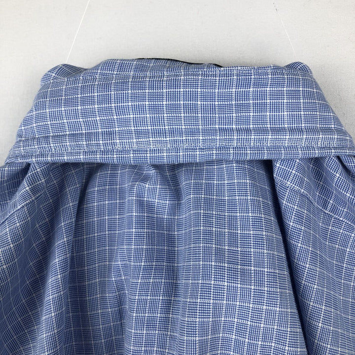 Ralph Lauren POLO by Ralph Lauren ANDREW long sleeve cotton check shirt, men's size L cotton Blue type light blue Vintage Second Hand
