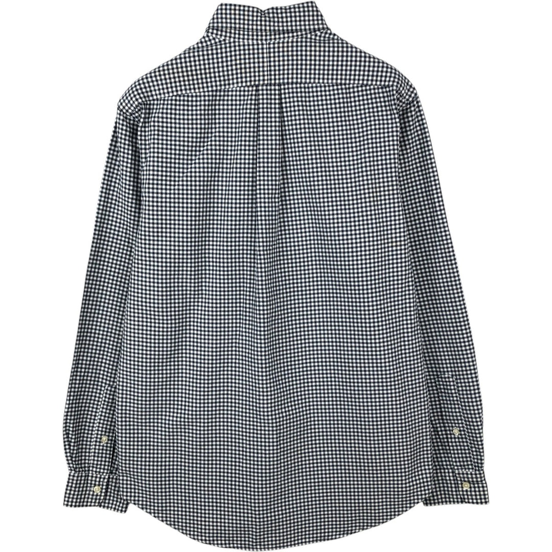 Ralph Lauren Gingham Check Long Sleeve Button-Down Check Shirt, Men's M Size cotton black type Vintage Second Hand