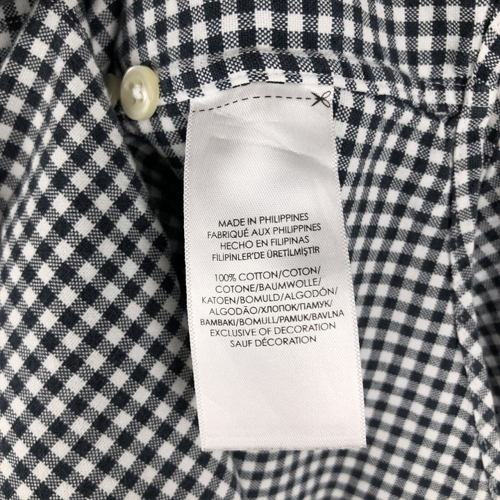 Ralph Lauren Gingham Check Long Sleeve Button-Down Check Shirt, Men's M Size cotton black type Vintage Second Hand
