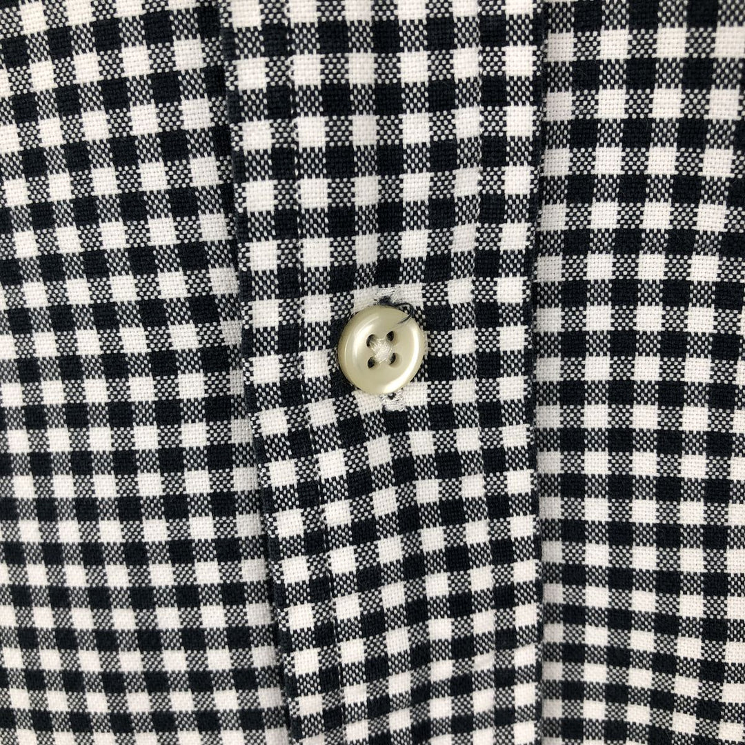 Ralph Lauren Gingham Check Long Sleeve Button-Down Check Shirt, Men's M Size cotton black type Vintage Second Hand