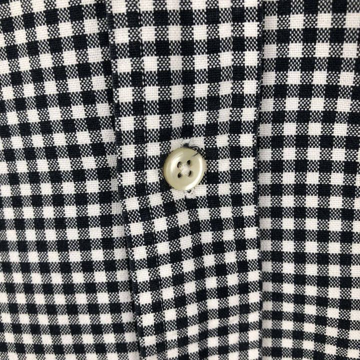 Ralph Lauren Gingham Check Long Sleeve Button-Down Check Shirt, Men's M Size cotton black type Vintage Second Hand