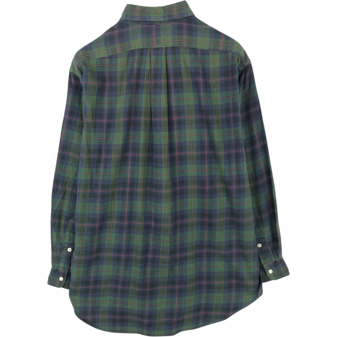 Ralph Lauren POLO by Ralph Lauren BLAIRE Long-Sleeve Button-Down Check Shirt, Men's Size M (approx.) cotton green type Vintage Second Hand