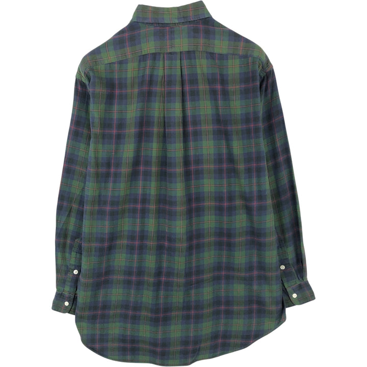 Ralph Lauren POLO by Ralph Lauren BLAIRE Long-Sleeve Button-Down Check Shirt, Men's Size M (approx.) cotton green type Vintage Second Hand