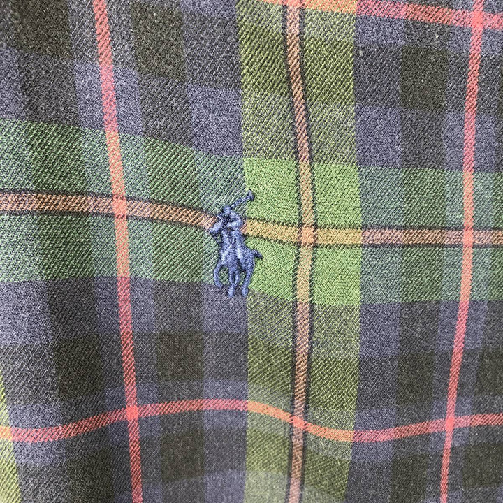 Ralph Lauren POLO by Ralph Lauren BLAIRE Long-Sleeve Button-Down Check Shirt, Men's Size M (approx.) cotton green type Vintage Second Hand