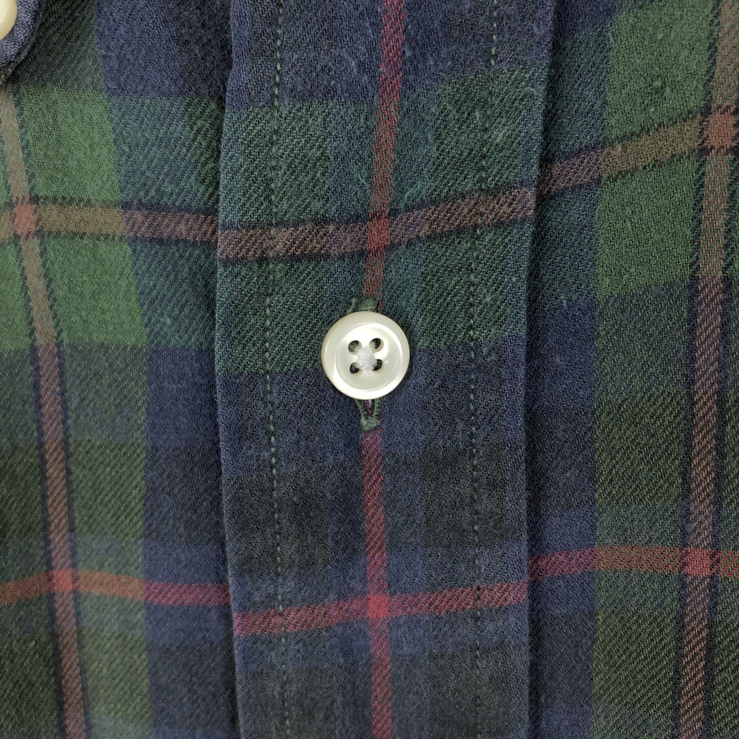 Ralph Lauren POLO by Ralph Lauren BLAIRE Long-Sleeve Button-Down Check Shirt, Men's Size M (approx.) cotton green type Vintage Second Hand
