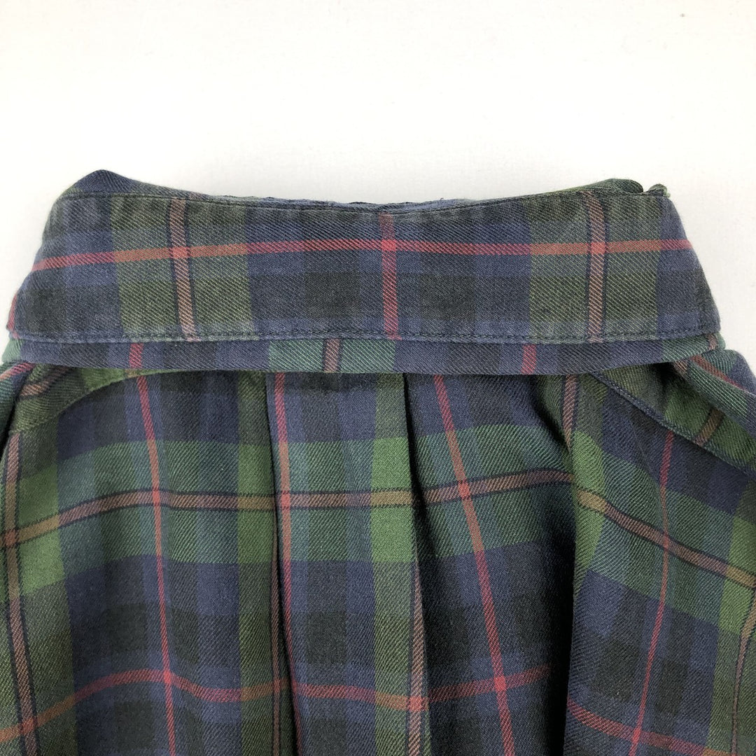 Ralph Lauren POLO by Ralph Lauren BLAIRE Long-Sleeve Button-Down Check Shirt, Men's Size M (approx.) cotton green type Vintage Second Hand