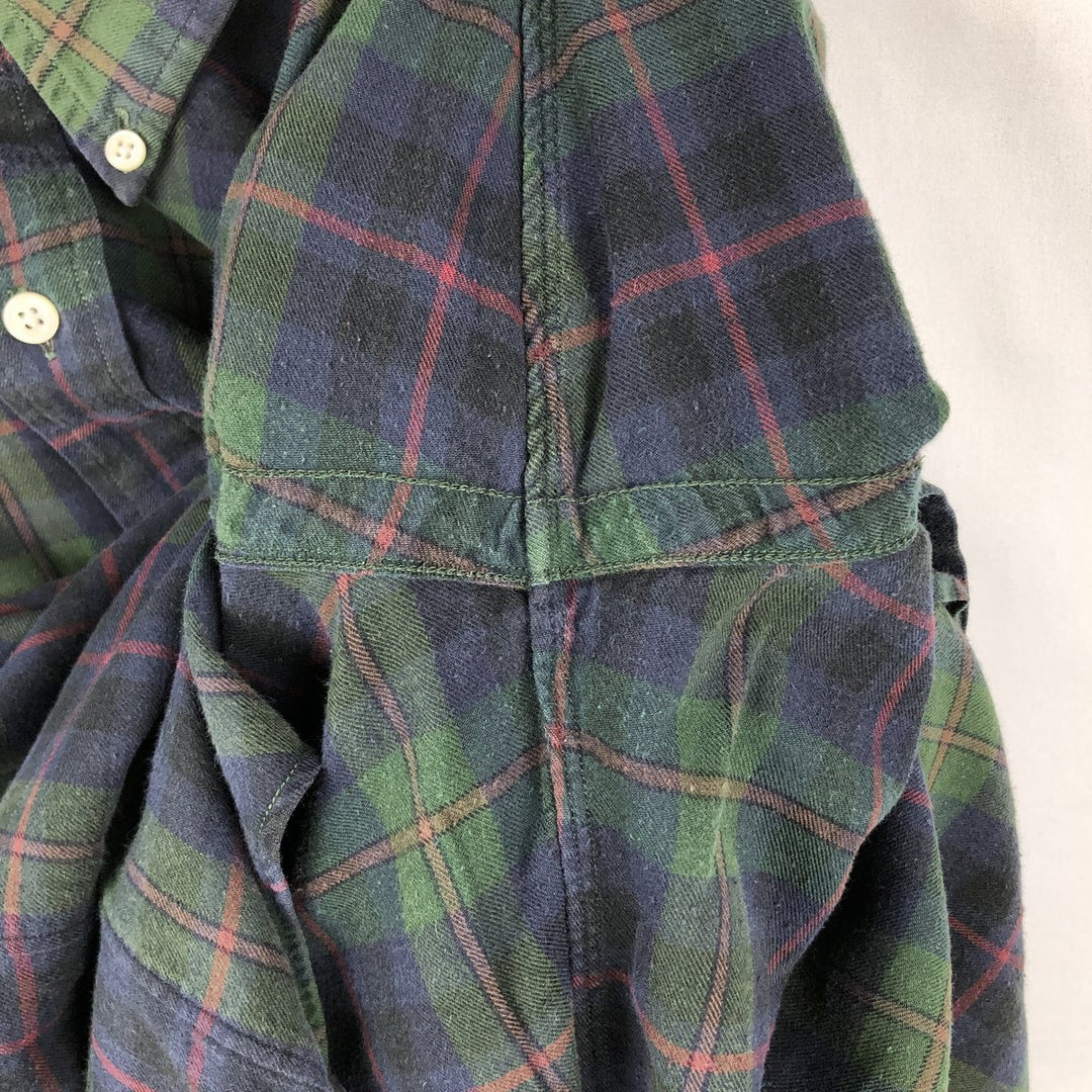 Ralph Lauren POLO by Ralph Lauren BLAIRE Long-Sleeve Button-Down Check Shirt, Men's Size M (approx.) cotton green type Vintage Second Hand