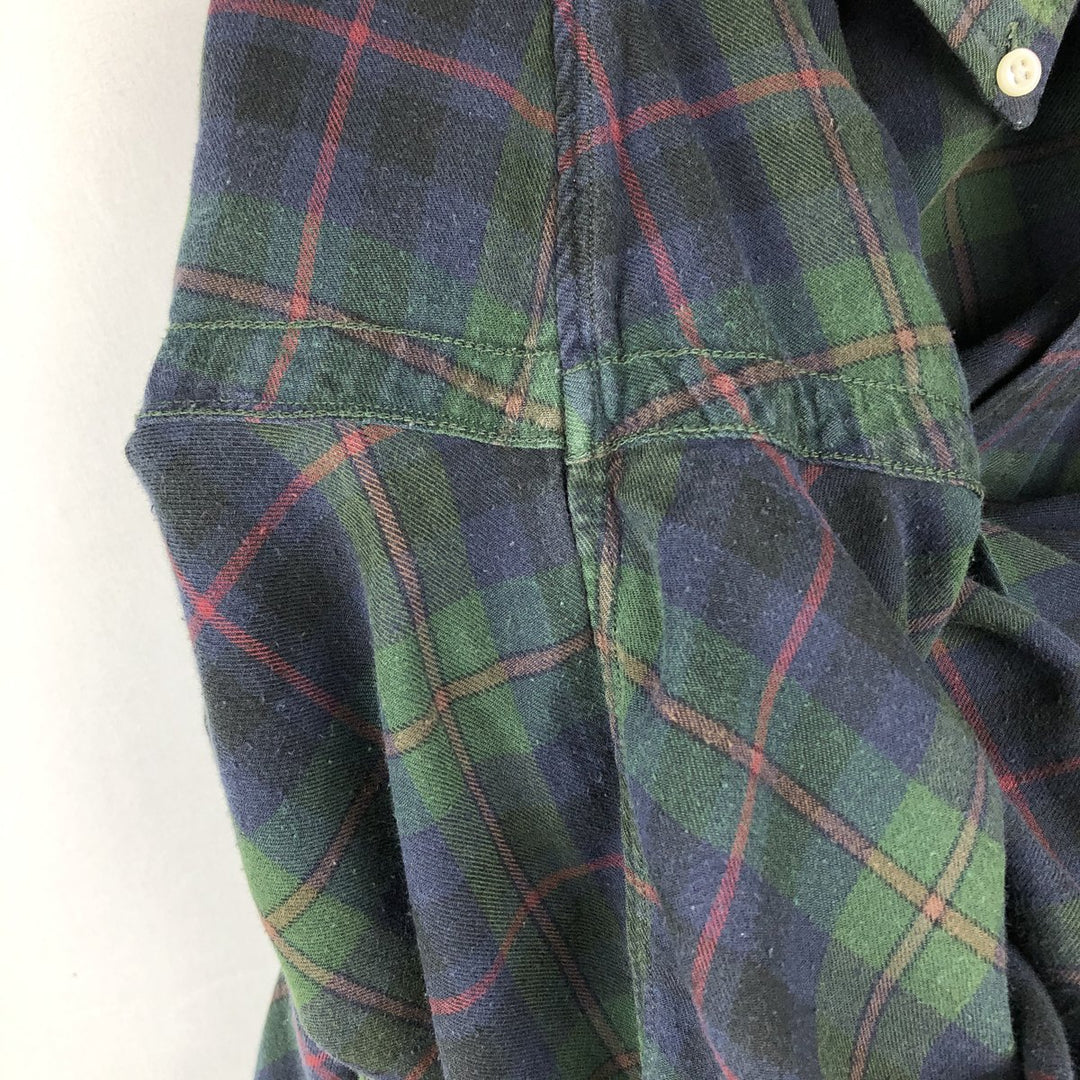 Ralph Lauren POLO by Ralph Lauren BLAIRE Long-Sleeve Button-Down Check Shirt, Men's Size M (approx.) cotton green type Vintage Second Hand