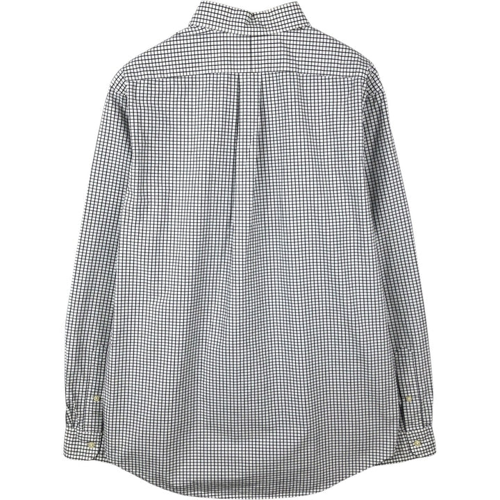Ralph Lauren long sleeve button down check shirt, men's size L cotton white type Vintage Second Hand