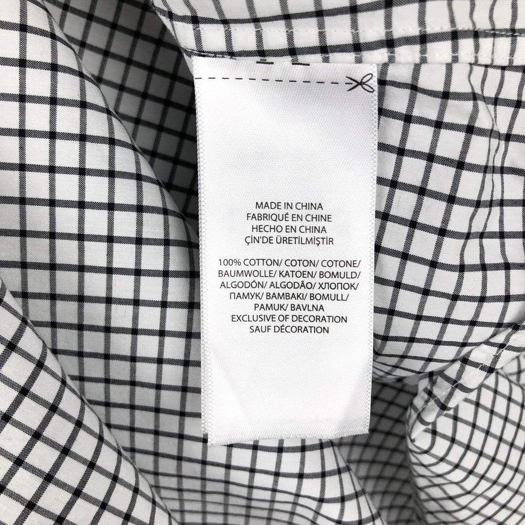 Ralph Lauren long sleeve button down check shirt, men's size L cotton white type Vintage Second Hand