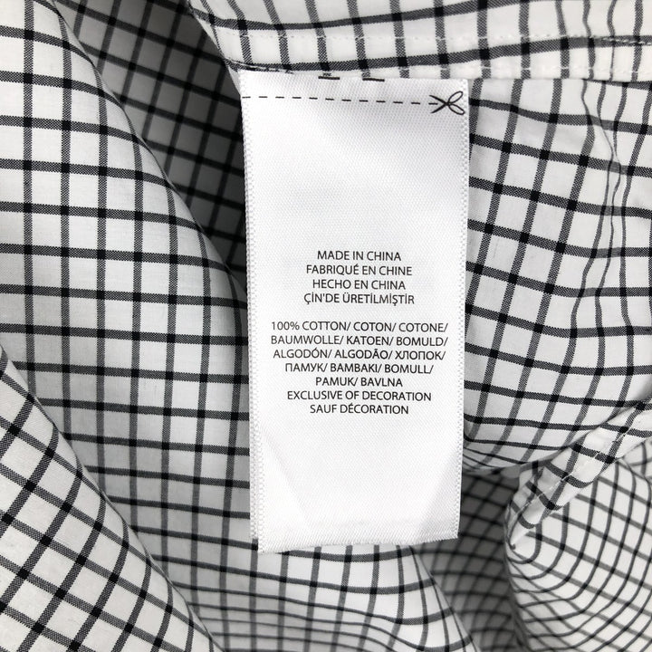 Ralph Lauren long sleeve button down check shirt, men's size L cotton white type Vintage Second Hand