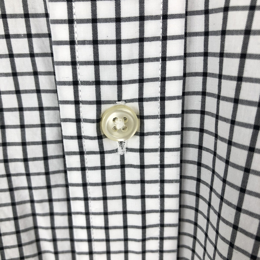 Ralph Lauren long sleeve button down check shirt, men's size L cotton white type Vintage Second Hand