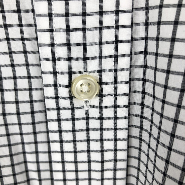 Ralph Lauren long sleeve button down check shirt, men's size L cotton white type Vintage Second Hand