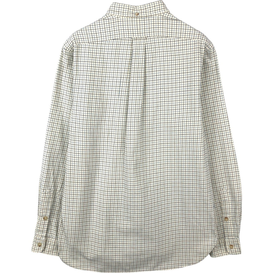Ralph Lauren BLAKE long sleeve button down check shirt, men's size M cotton white type Vintage Second Hand