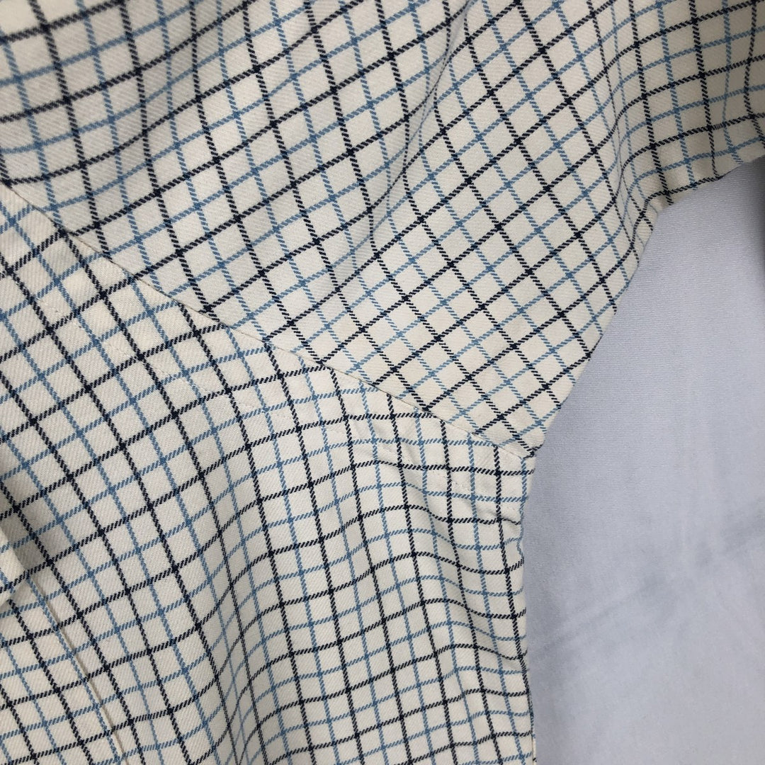 Ralph Lauren BLAKE long sleeve button down check shirt, men's size M cotton white type Vintage Second Hand