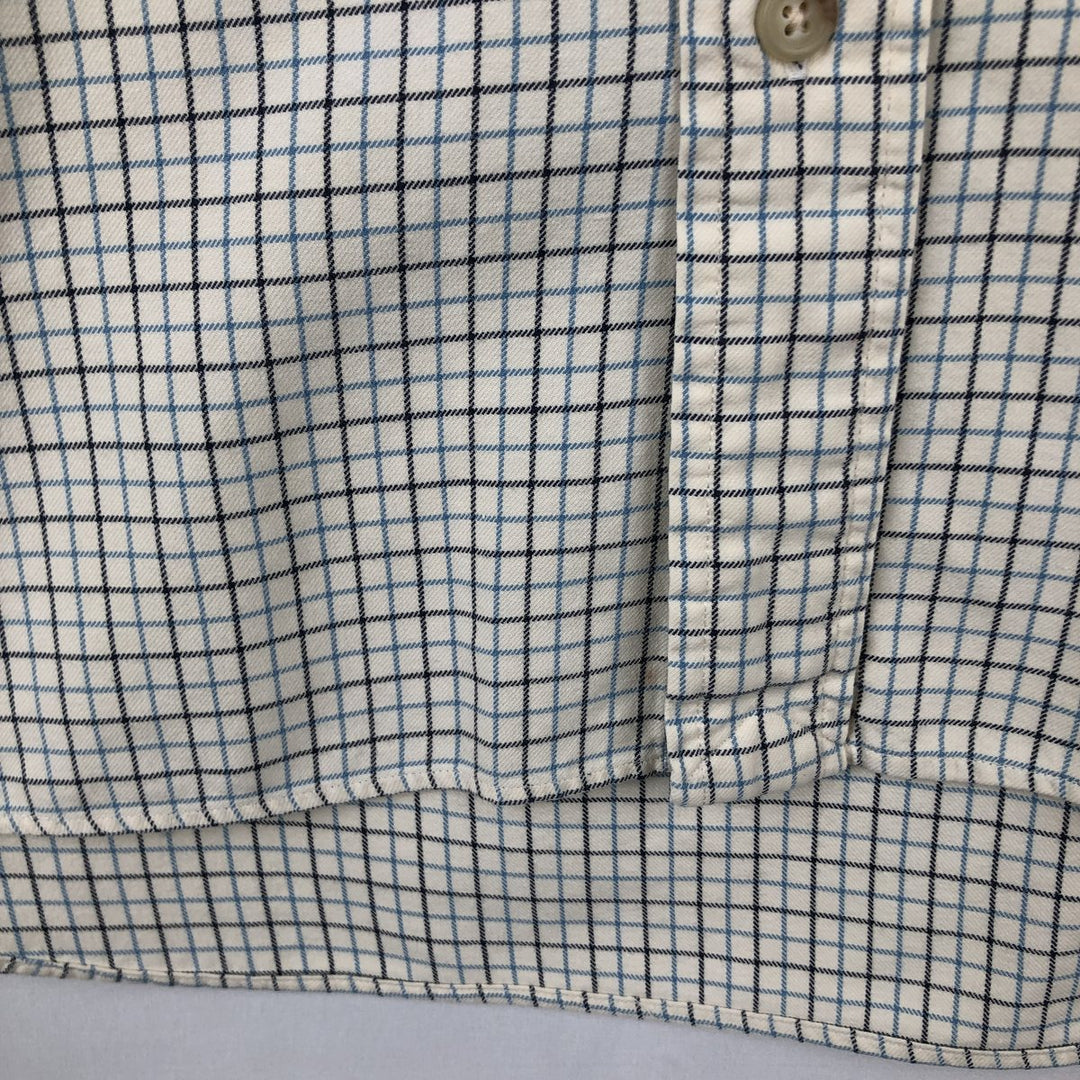 Ralph Lauren BLAKE long sleeve button down check shirt, men's size M cotton white type Vintage Second Hand
