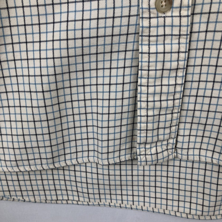 Ralph Lauren BLAKE long sleeve button down check shirt, men's size M cotton white type Vintage Second Hand