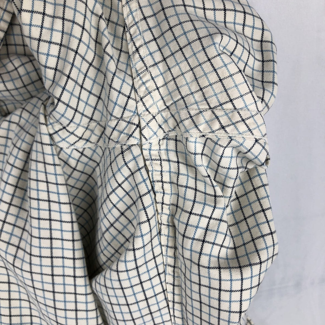 Ralph Lauren BLAKE long sleeve button down check shirt, men's size M cotton white type Vintage Second Hand