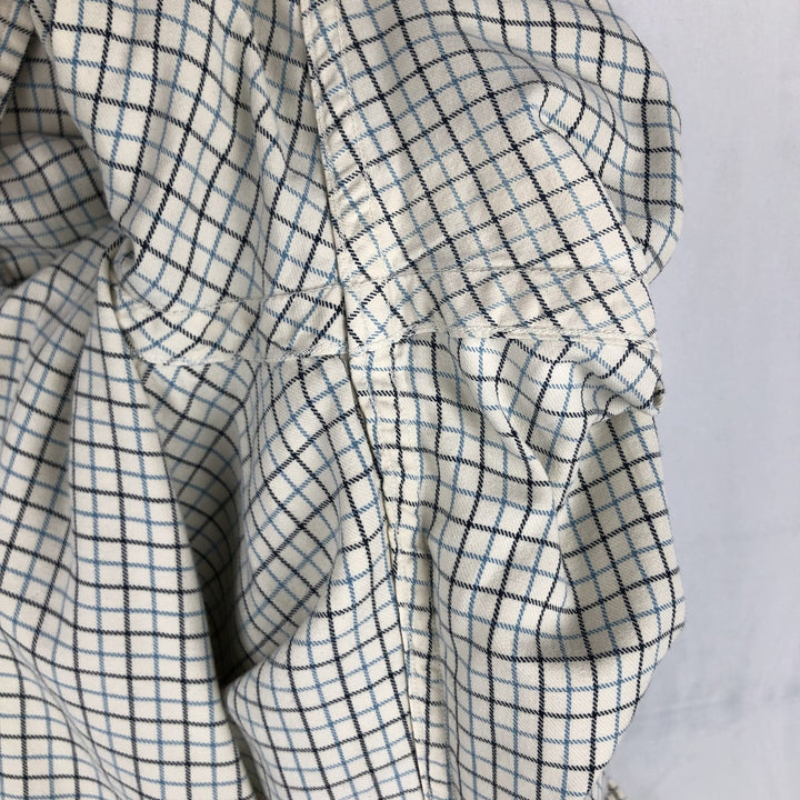 Ralph Lauren BLAKE long sleeve button down check shirt, men's size M cotton white type Vintage Second Hand