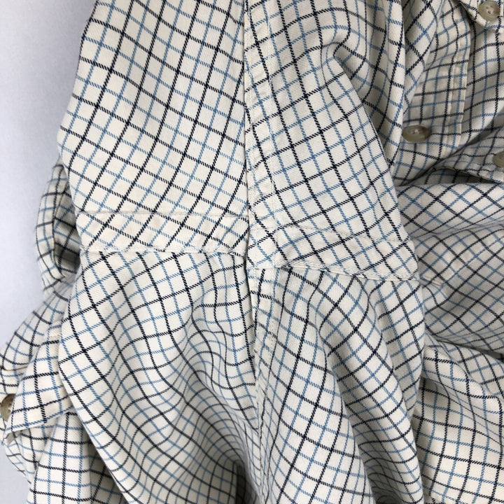 Ralph Lauren BLAKE long sleeve button down check shirt, men's size M cotton white type Vintage Second Hand