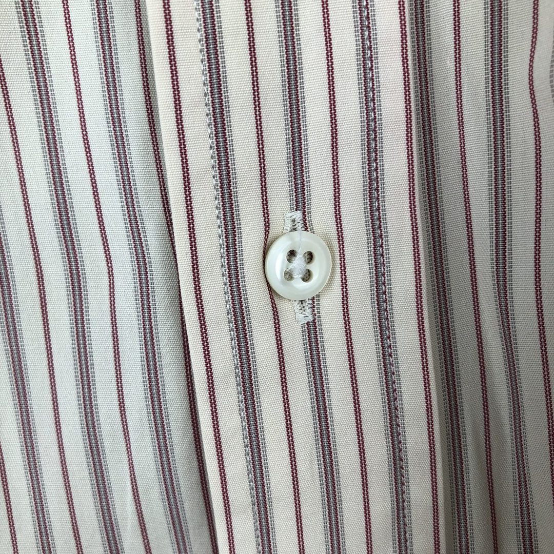 Ralph Lauren CUSTOM FIT long sleeve cotton striped shirt, men's size L cotton Beige type Vintage Second Hand