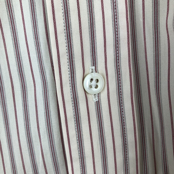 Ralph Lauren CUSTOM FIT long sleeve cotton striped shirt, men's size L cotton Beige type Vintage Second Hand