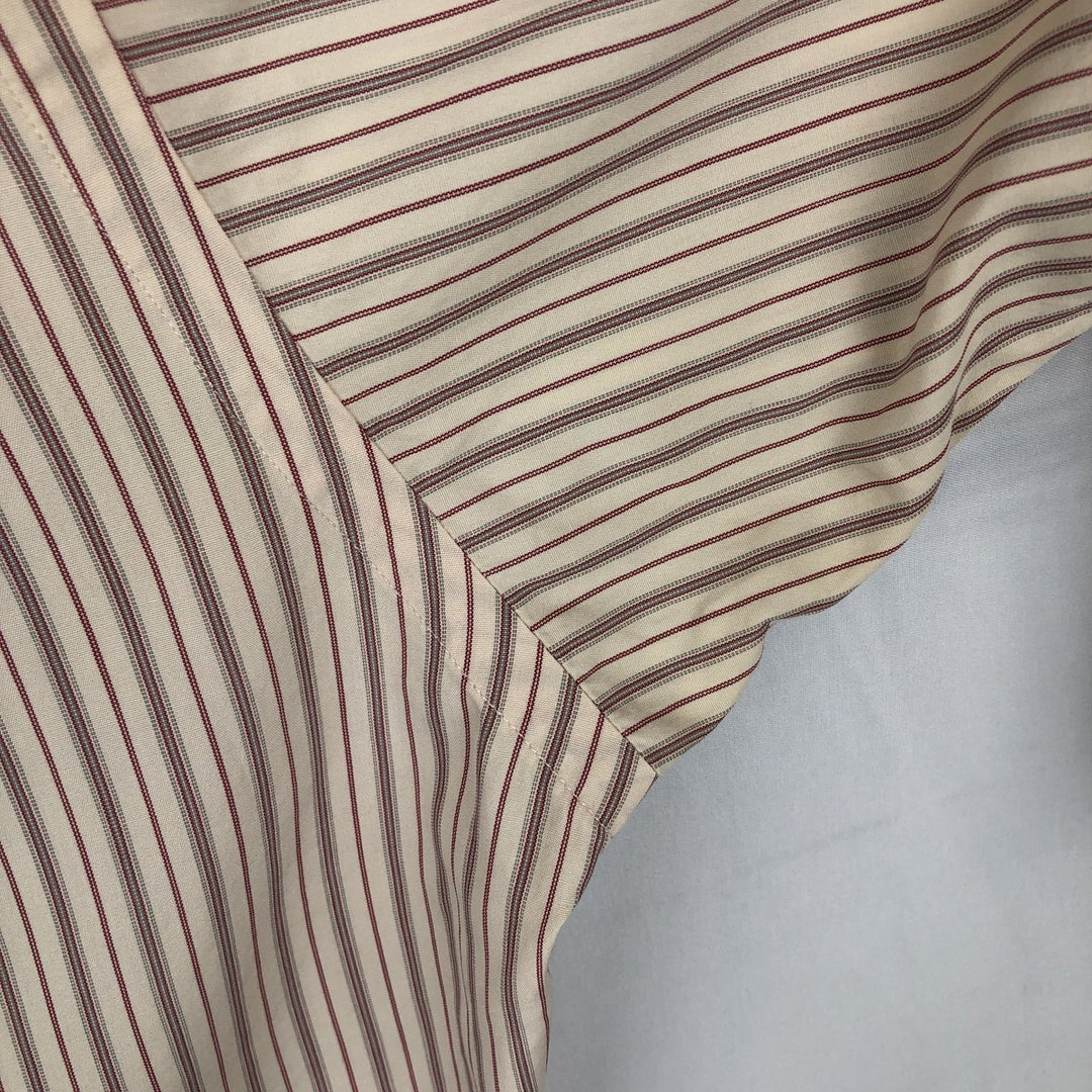 Ralph Lauren CUSTOM FIT long sleeve cotton striped shirt, men's size L cotton Beige type Vintage Second Hand