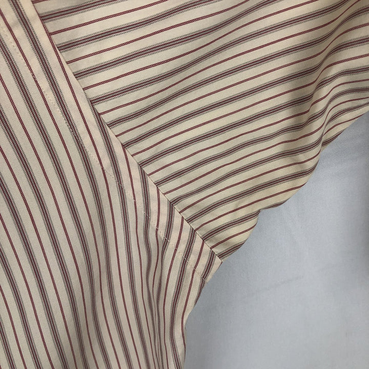 Ralph Lauren CUSTOM FIT long sleeve cotton striped shirt, men's size L cotton Beige type Vintage Second Hand